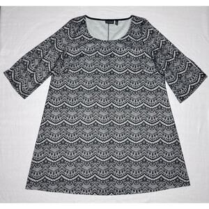 White Dress Black Lace Curvy Woman 3X Dress